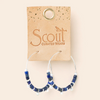 Stone Disc Hoop Earring - Lapis/Silver