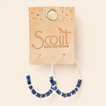 Stone Disc Hoop Earring - Lapis/Silver