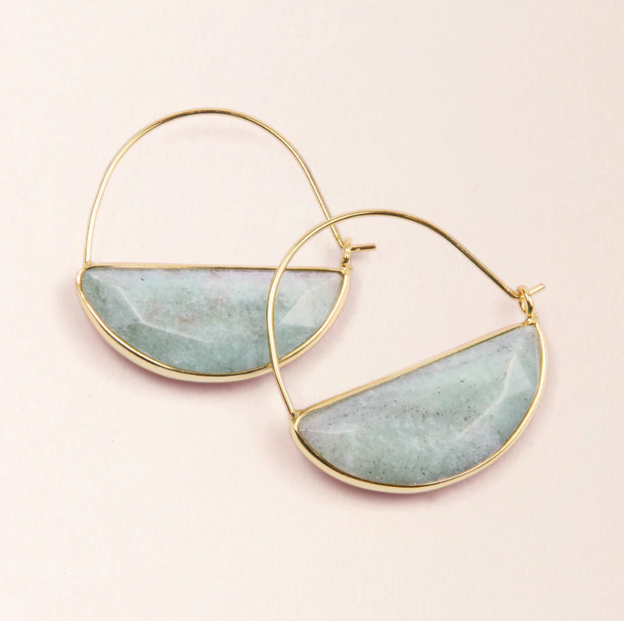 Scout Curated Wears Stone Prism Hoop - Amazonite/Gold