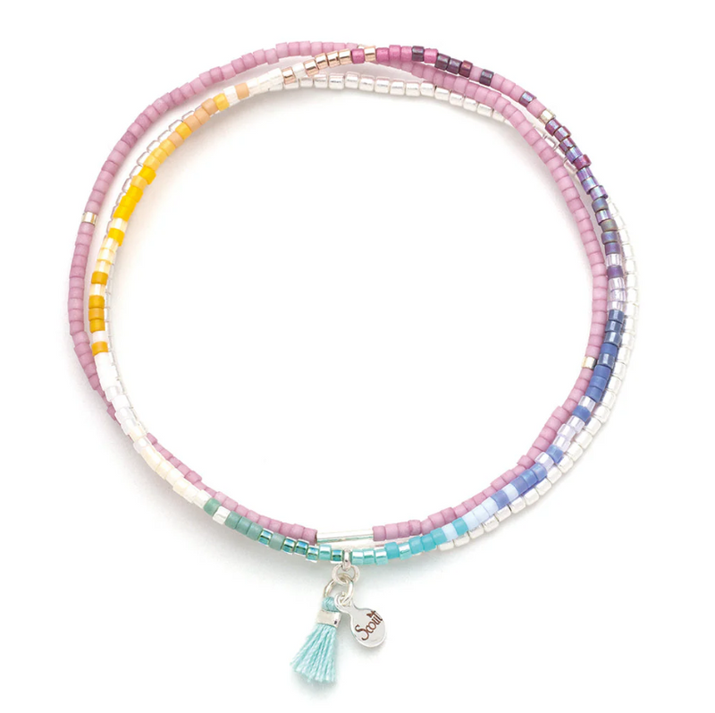 Scout Curated Wears Chromacolor Miyuki Bracelet Trio - Bright Multi/Silver