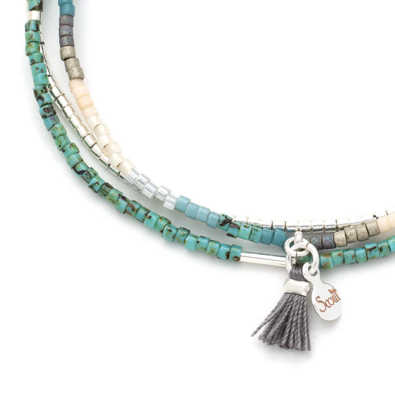 Scout Curated Wears Chromacolor Miyuki Bracelet Trio - Turquoise Multi/Silver