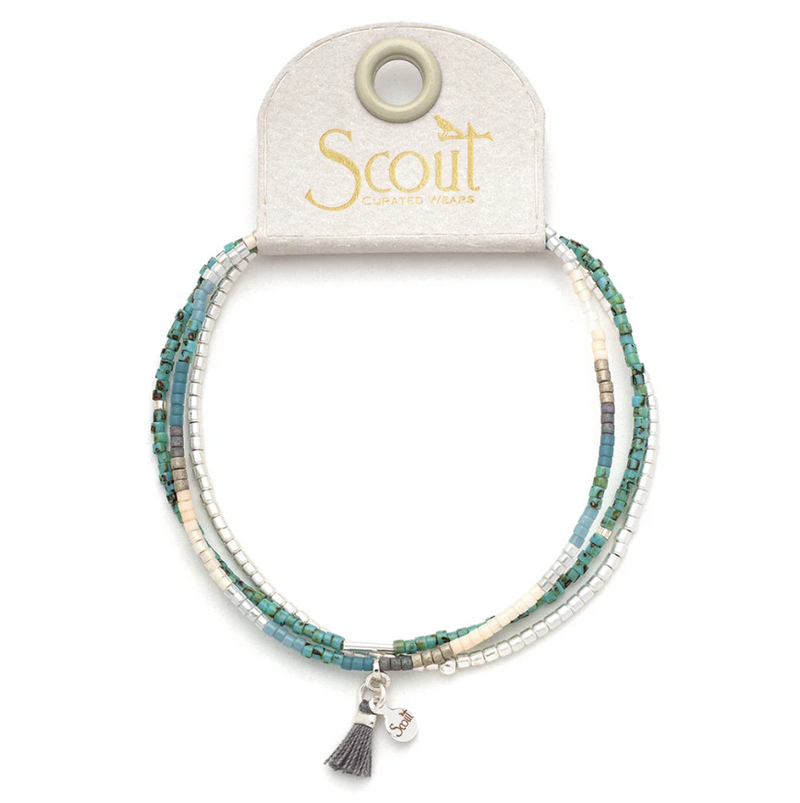 Scout Curated Wears Chromacolor Miyuki Bracelet Trio - Turquoise Multi/Silver