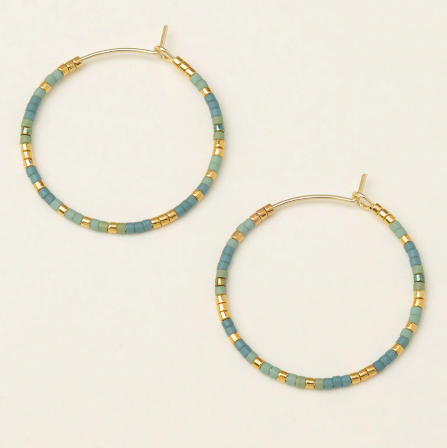Scout Curated Wears Chromacolor Miyuki Small Hoop - Turquoise Mint/Gold