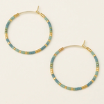 Scout Curated Wears Chromacolor Miyuki Small Hoop - Turquoise Mint/Gold