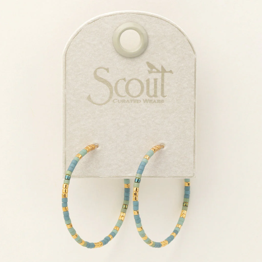Scout Curated Wears Chromacolor Miyuki Small Hoop - Turquoise Mint/Gold