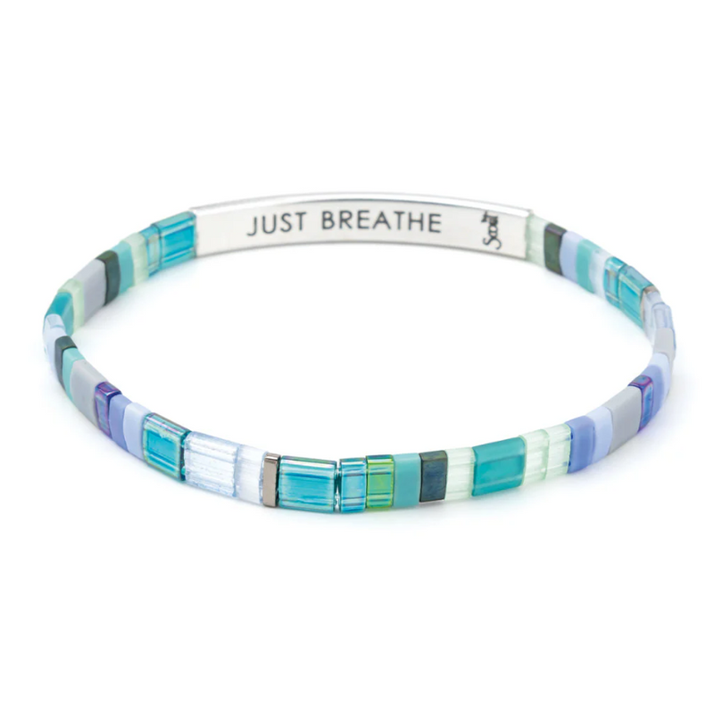 Scout Curated Wears Good Karma Miyuki Bracelet | Just Breathe - Turquoise/Green/Silver