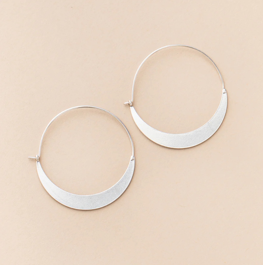 Scout Curated Wears Refined Earring Collection - Crescent Hoop/Sterling Silver