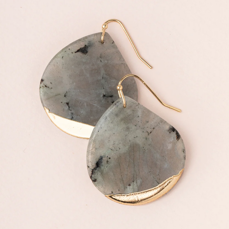 Scout Curated Wears Stone Dipped Teardrop Earring - Labradorite/Gold