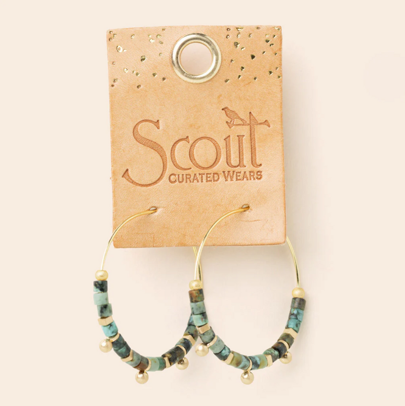 Scout Curated Wears Stone Disc Hoop Earring - African Turquoise/Gold