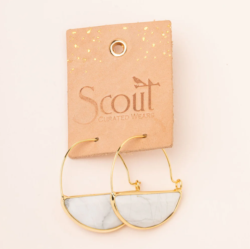 Scout Curated Wears Stone Prism Hoop - Amazonite/Gold