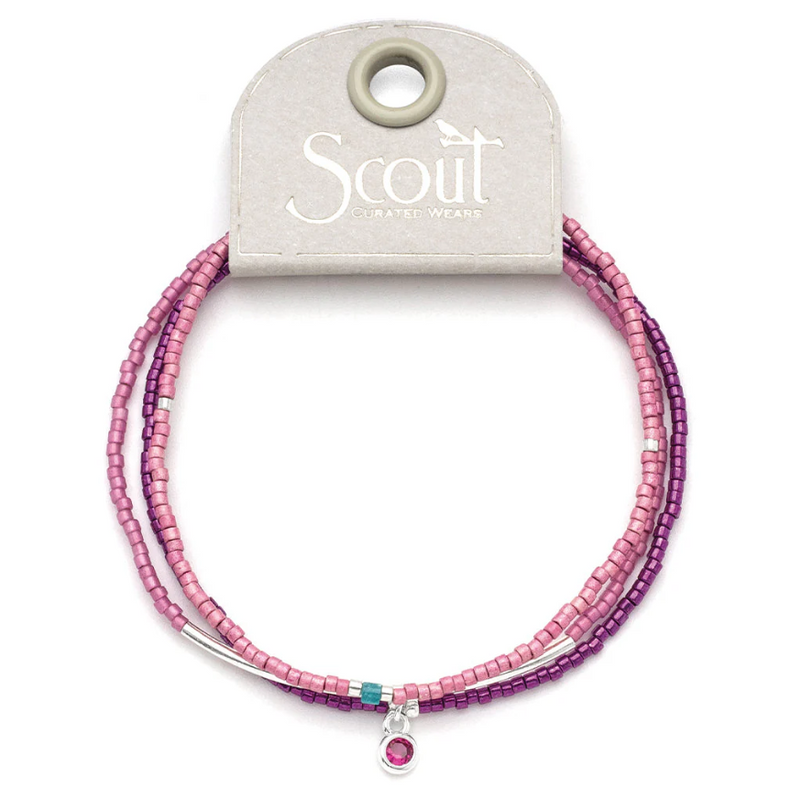Scout Curated Wears Tonal Chromacolor Miyuki Bracelet Trio - Fuchsia/Silver