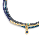 Scout Curated Wears Tonal Chromacolor Miyuki Bracelet Trio - Navy/Gold