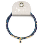 Scout Curated Wears Tonal Chromacolor Miyuki Bracelet Trio - Navy/Gold
