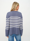 “Soft knit striped crew sweater, perfect for layering in fall”