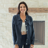 Linen Button Jacket | Top w/ Fraying Detail