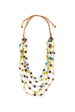 Organic Tagua Gracia Necklace Azul 
