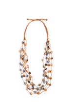 Organic Tagua Gracia Necklace Biscayne BLue