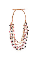 Organic Tagua Gracia Necklace Purple Combo