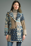 Tempo Paris Bouclé Pattern Coat with bold colors and notched collar