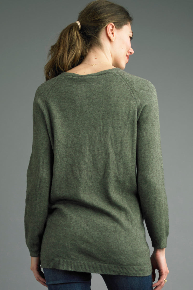 Back view of Tempo Paris Crew Neck Sweater in soft knit