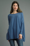 Tempo Paris Oversized Knit Tunic with drop shoulders and boat neckline