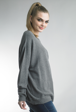 Tempo Paris Crew Neck Banded Sweater Grey