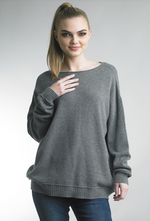 Tempo Paris Crew Neck Banded Sweater Grey