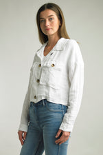 Tempo Paris lightweight linen jacket in neutral tone