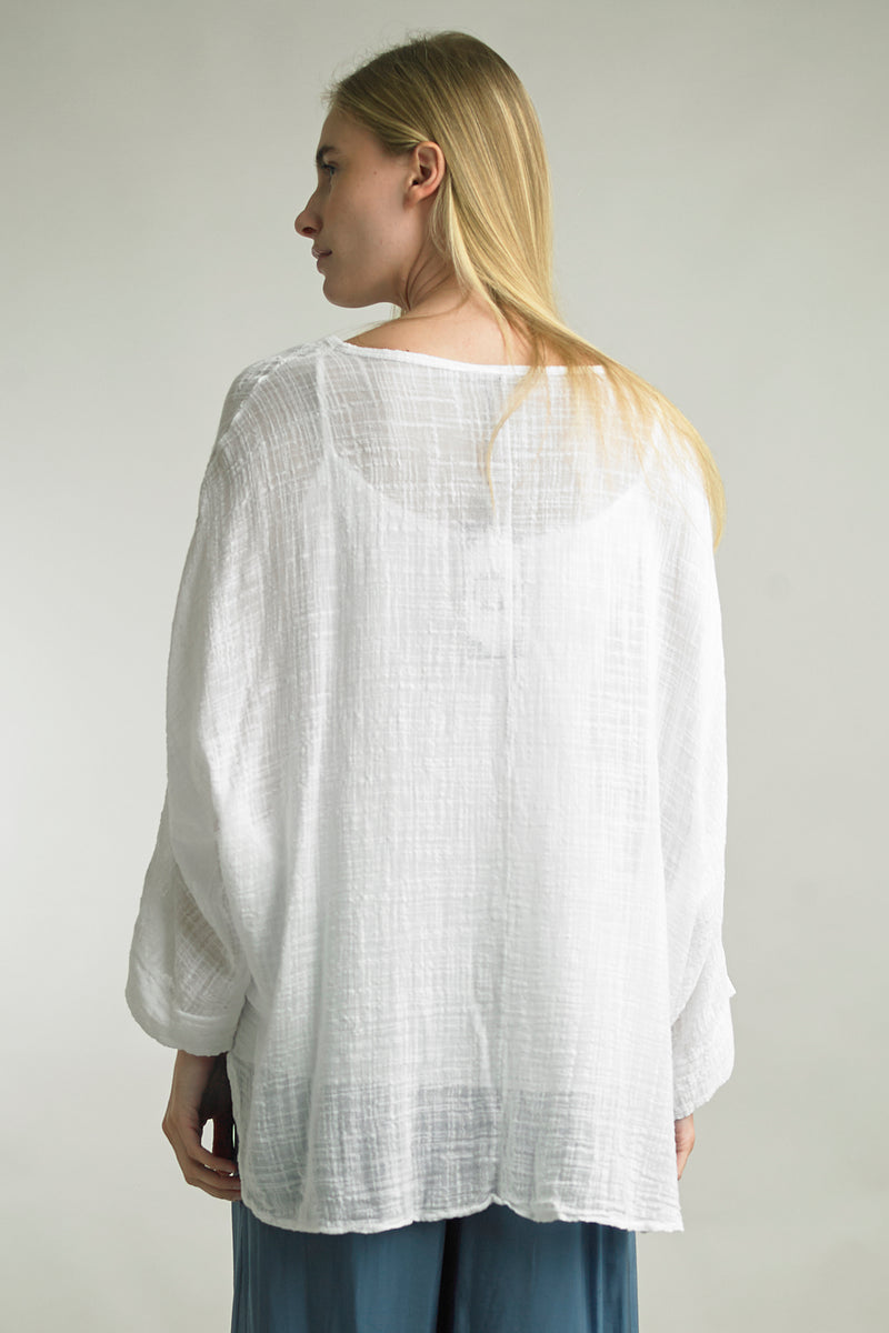 Oversized floral embroidered blouse from Tempo Paris in White