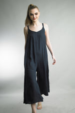 Tempo Paris V-Neck Linen Jumpsuit Navy