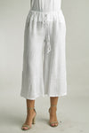 Relaxed Fit Linen Pant with Side Slits – Summer Style from Tempo Paris in white