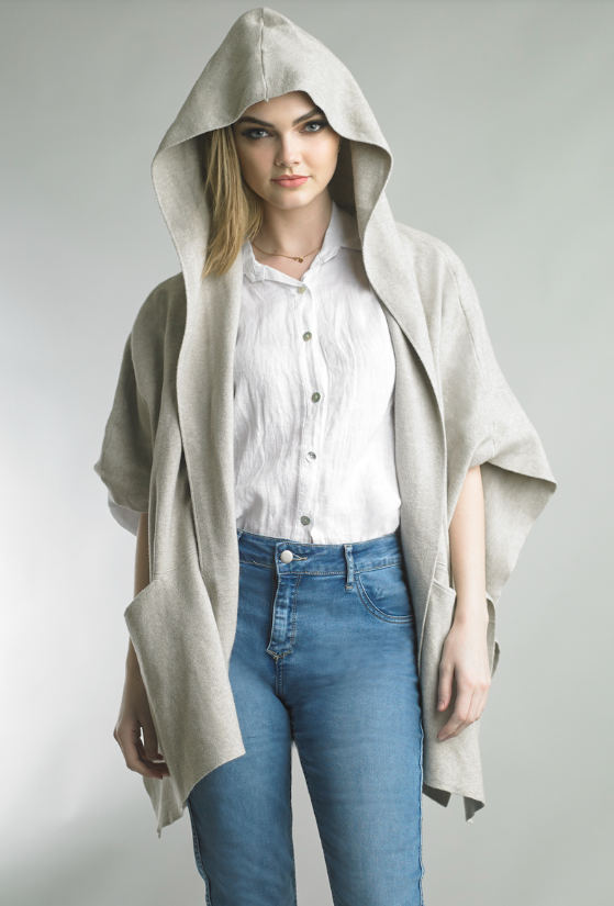 Tempo Paris Open Poncho Cardigan Beige