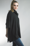 Tempo Paris Ribbed Edge Poncho Black