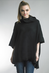 Tempo Paris Ribbed Edge Poncho Black