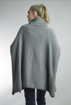 Tempo Paris Ribbed Edge Poncho Grey