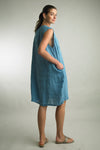Sleeveless Slora Linen Dress by Tempo Paris, perfect for warm weather adventures in denim