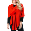 Katie Keyhole Wrap with Faux Fur Loop Red