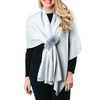 Katie Keyhole Wrap with Faux Fur Loop Silver