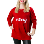 Pippa Holidays Sweater in “Merry” holiday design, oversized fit