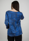Reversible Dot V-Neck 3/4 Sleeve