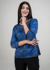 Reversible Dot V-Neck 3/4 Sleeve