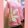 Victoria Daisy 3/4 Sleeve Sweater Pink