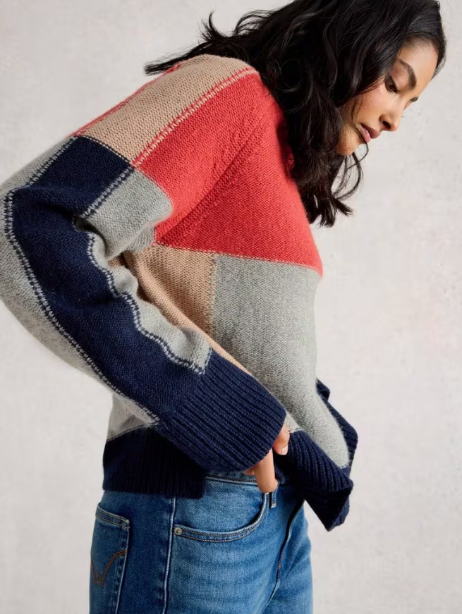 Mary Colorblock Turtle Neck Sweater