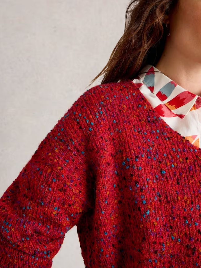 Textured V-Neck Sweater