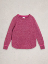 White Stuff Talia Jumper in solid neppy knit with confetti yarn