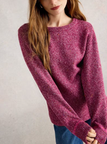 Solid knit jumper made with recycled polyester and organic cotton