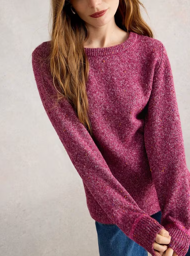 Solid knit jumper made with recycled polyester and organic cotton