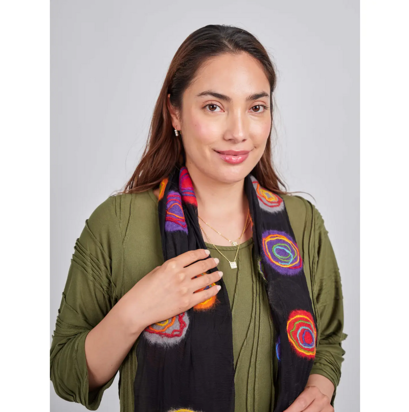 Spiral Felt Silk Scarf