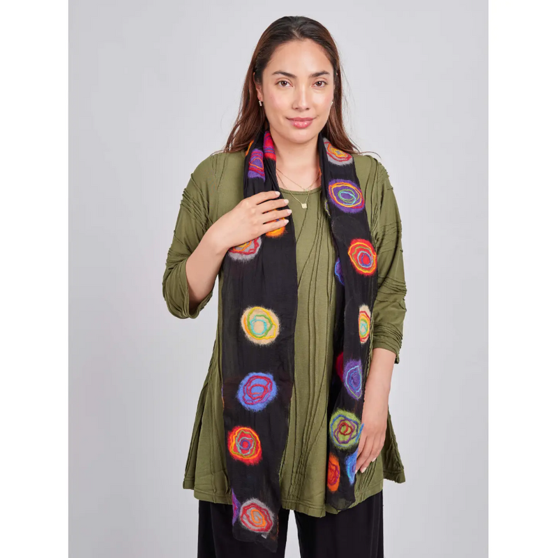 Spiral Felt Silk Scarf
