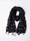 Windhorse Trading Sugar Dot Wool/Silk Scarf Black